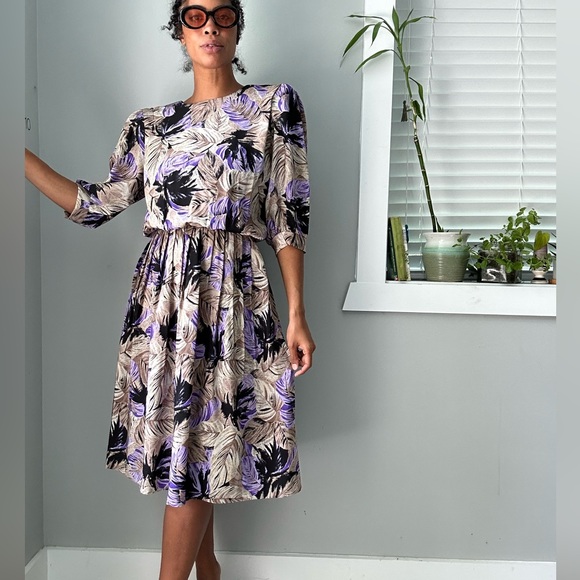 Tropical print vintage dress - Picture 6 of 7
